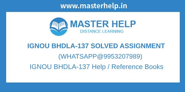 bhdla 137 assignment free download pdf